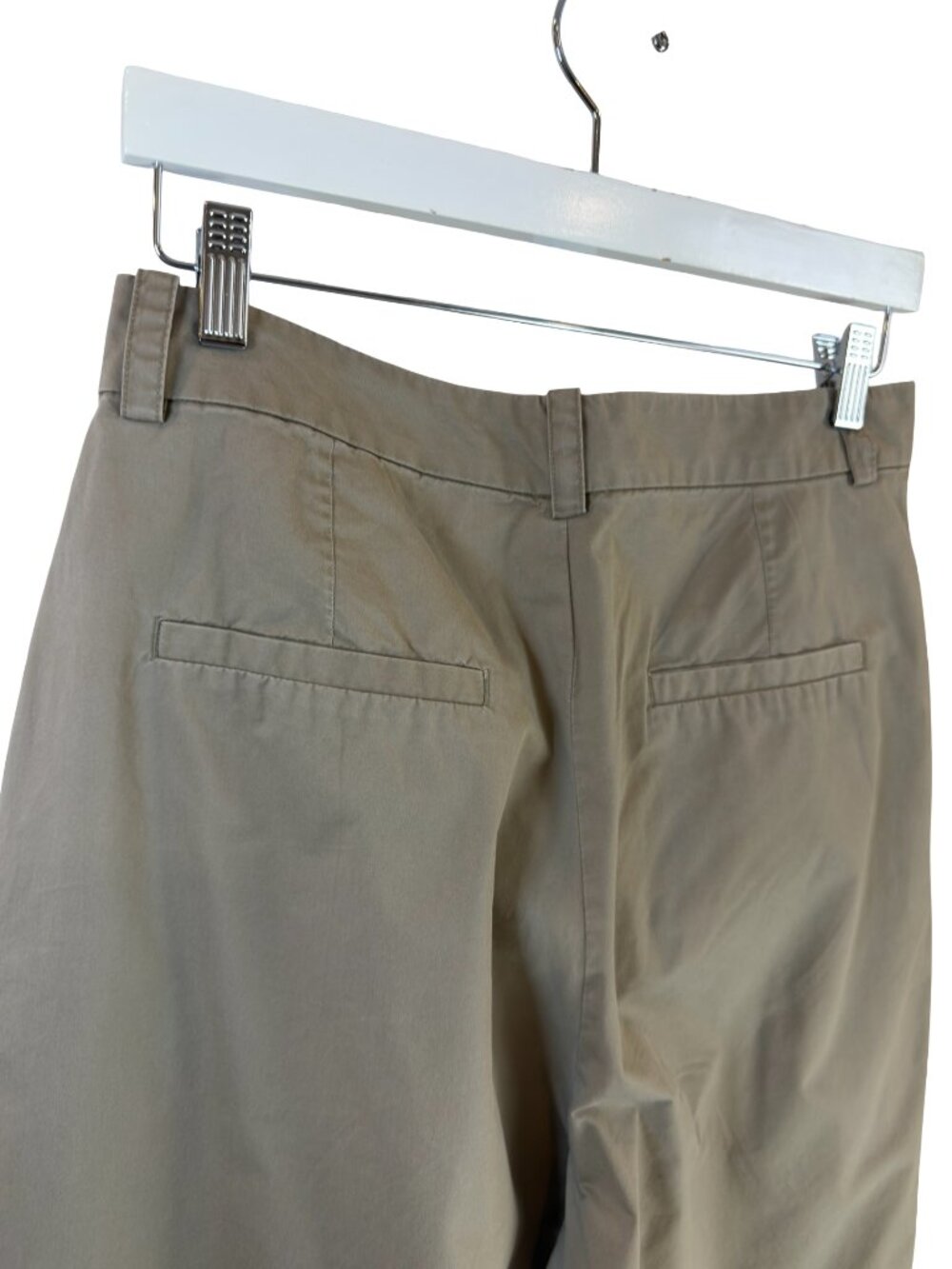 Zara Khaki Chino Pleated Cuffed Wide Leg High Rise Pants Size Large - Picture 6 of 10